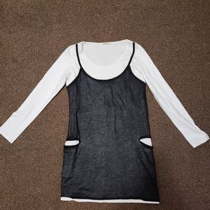 Limi feu layered tank top apron dress